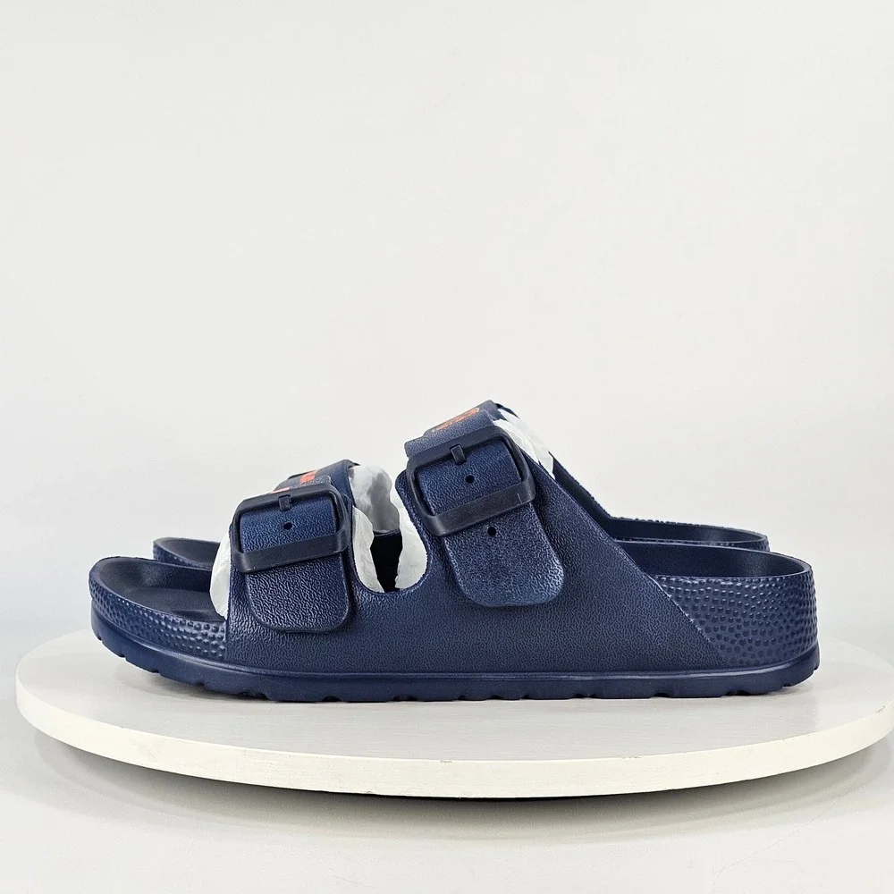Chicago Bears Kids Navy Blue Adjustable Buckle Slide Sandals Size 5-6 NEW